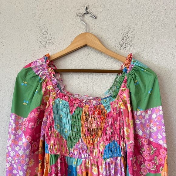 SPELL & THE GYPSY Freda Dress Lolly Colorful Floral Puff Sleeve Boho - Picture 8 of 15